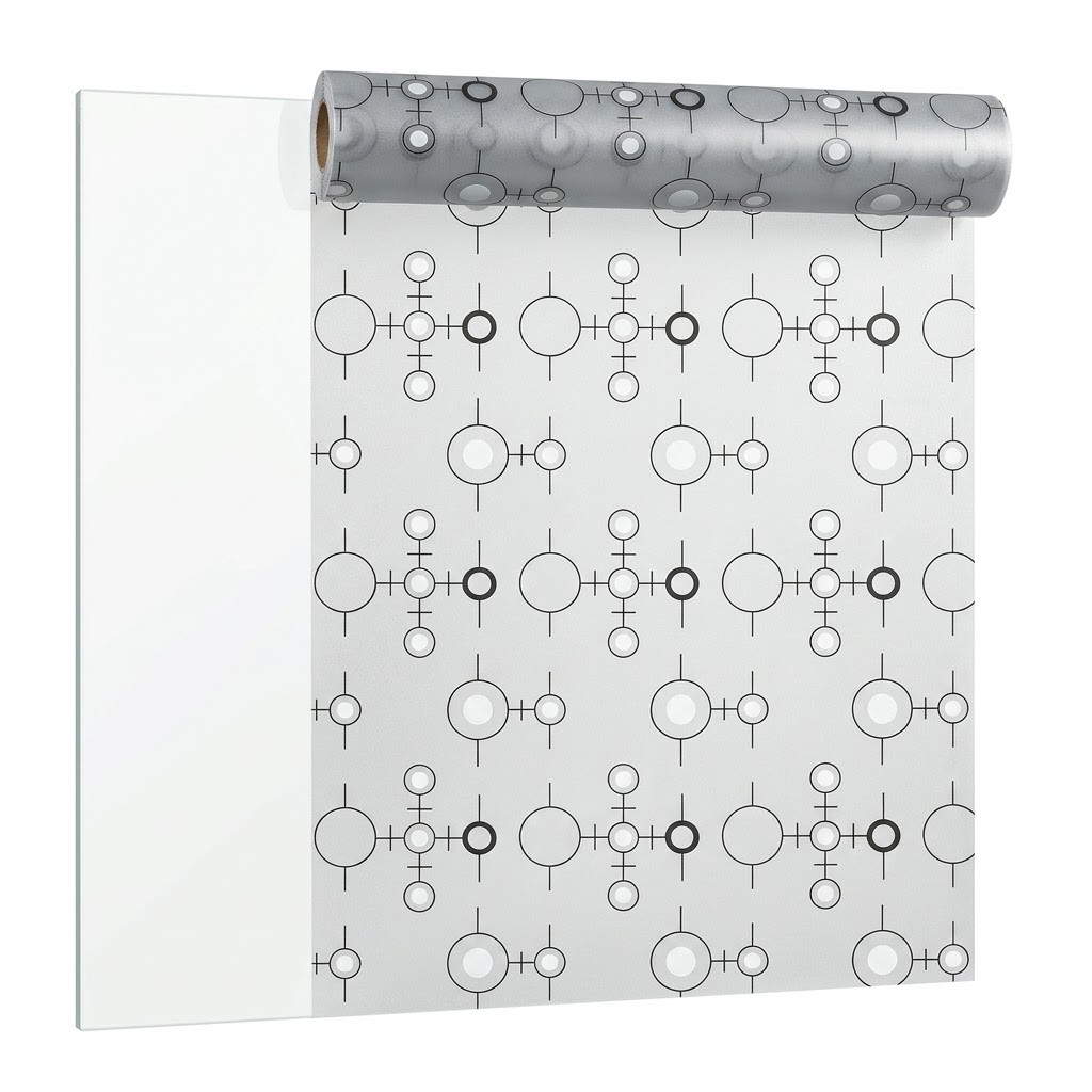 Window Insulation Film - Samoprzylepna nowoczesna geometryczna folia okienna z